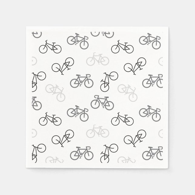 Servilleta De Papel Bicicletas negras y grises (Anverso)