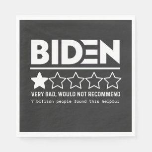 Servilleta De Papel Biden Muy Mal No Recomendaría Camiseta