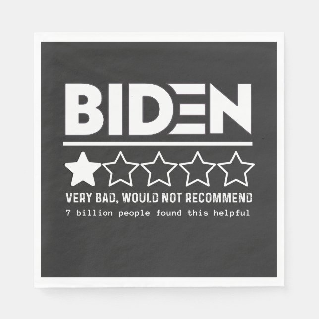 Servilleta De Papel Biden Muy Mal No Recomendaría Camiseta (Anverso)