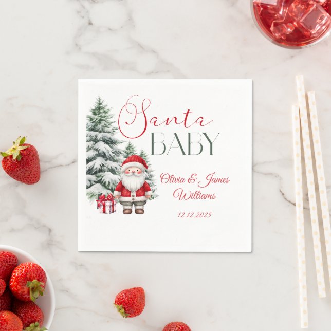 Servilleta De Papel Bienvenida a Baby Shower de Navidades de Invierno  (In situ)