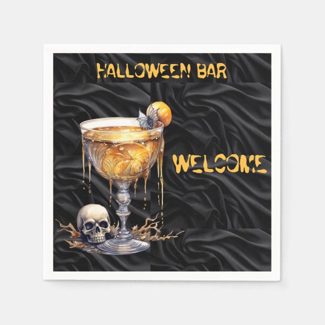 Servilleta De Papel Bienvenida a Halloween Bar (Anverso)