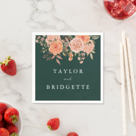 Servilleta De Papel Bienvenida a la elegante boda de otoño con flores 