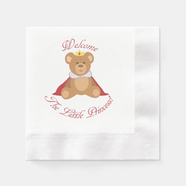 Servilleta De Papel Bienvenida A La Pequeña Princesa (Anverso)