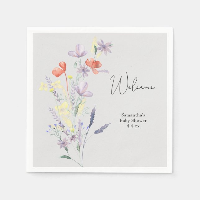 Servilleta De Papel Bienvenida a las flores silvestres (Anverso)