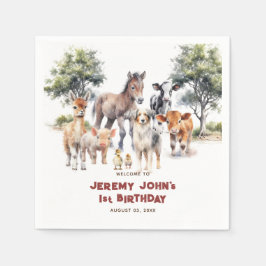 Servilleta De Papel Bienvenida a los animales de granja modernos Fiest