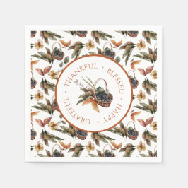 Servilleta De Papel Bienvenida Agradecida Agradecida del otoño de Berr
