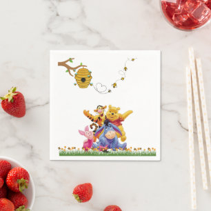Servilleta De Papel Bienvenida al Baby Shower Acuarela de Pooh