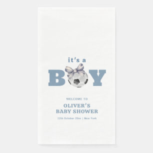 Servilleta De Papel Bienvenida al Baby Shower del Niño Futbolista Mode
