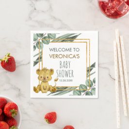 Servilleta De Papel Bienvenida Baby Shower a Jungle Safari Lion