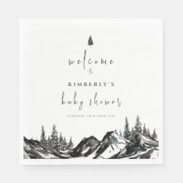 Servilleta De Papel Bienvenida Baby Shower en Adventure Mountain Fores