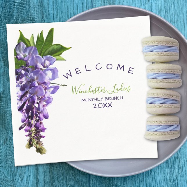 Servilleta De Papel Bienvenida Bella Wisteria Brunch Detalles Personal (Subido por el creador)