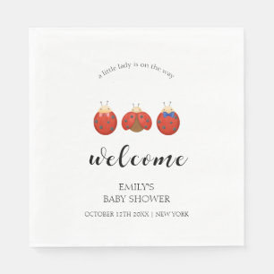 Servilleta De Papel Bienvenida de Baby Shower de la familia Ladybug mi