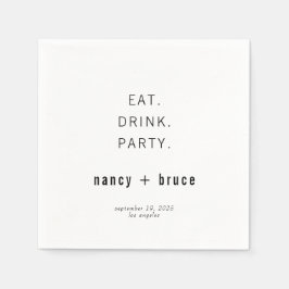 Servilleta De Papel Bienvenida de Boda ultra minimalista de tipografía