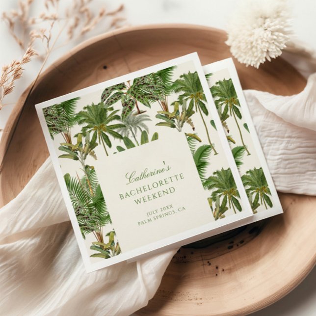 Servilleta De Papel Bienvenida de Despedida de Soltera de Palma Tropic (Subido por el creador)
