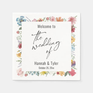 Servilleta De Papel Bienvenida de flores silvestres multicolor Meadow