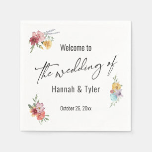 Servilleta De Papel Bienvenida de flores silvestres multicolor Meadow