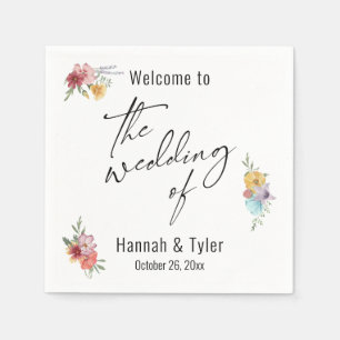 Servilleta De Papel Bienvenida de flores silvestres multicolor Meadow