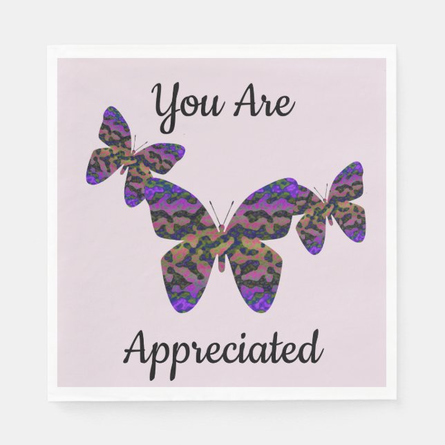 Servilleta De Papel Bienvenida de vuelta Bright Butterflies Empleado d (Anverso)