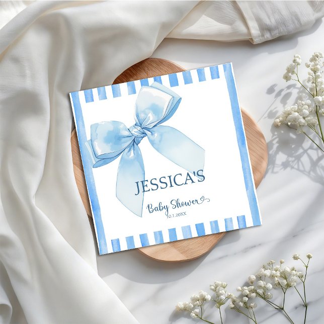 Servilleta De Papel Bienvenida del almuerzo del niño bebé con cinta az (Subido por el creador)