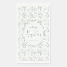 Servilleta De Papel Bienvenida Floral Vintage de Toile Verde Claro par
