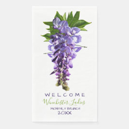 Servilleta De Papel Bienvenida Hermosa Wisteria Flores Nombre personal