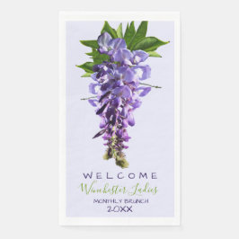 Servilleta De Papel Bienvenida Hermosa Wisteria Flores Nombre personal