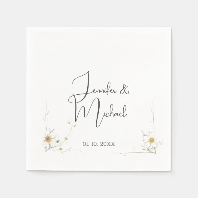 Servilleta De Papel Bienvenida minimalista moderna Boda (Anverso)