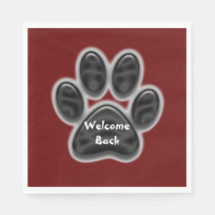 Servilleta De Papel Bienvenida Paw Print Dog Lover Animal