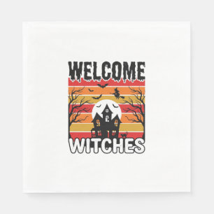 Servilleta De Papel Bienvenidas Brujas Diseño de Grabado Vintage de Ha