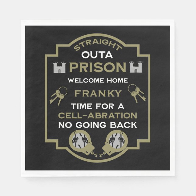 Servilleta De Papel Bienvenido a casa desde la prisión (Anverso)