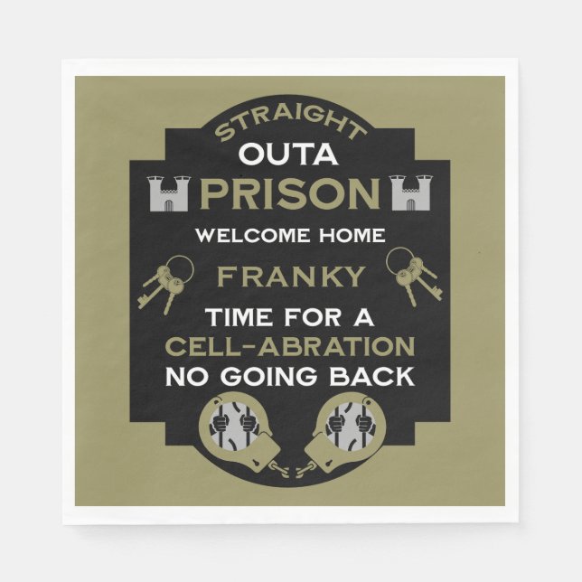 Servilleta De Papel Bienvenido a casa desde la prisión (Anverso)