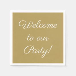 Servilleta De Papel 'Bienvenido a nuestro Fiesta' Elegante Guión Texto