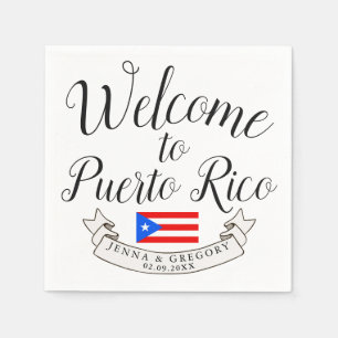 Servilleta De Papel Bienvenido a Puerto Rico  Favor de la boda de dest
