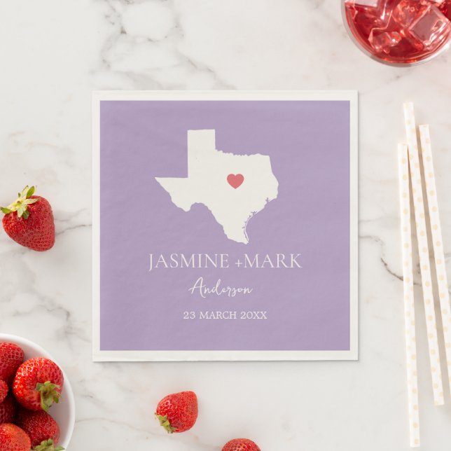 Servilleta De Papel Bienvenido a Texas Wedding Party Custom  (In situ)