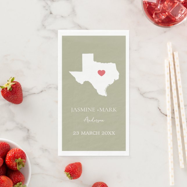 Servilleta De Papel Bienvenido a Texas Wedding Party Custom  (In situ)