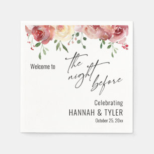 Servilleta De Papel Bienvenido a The Night Before Blush Pink Flowers