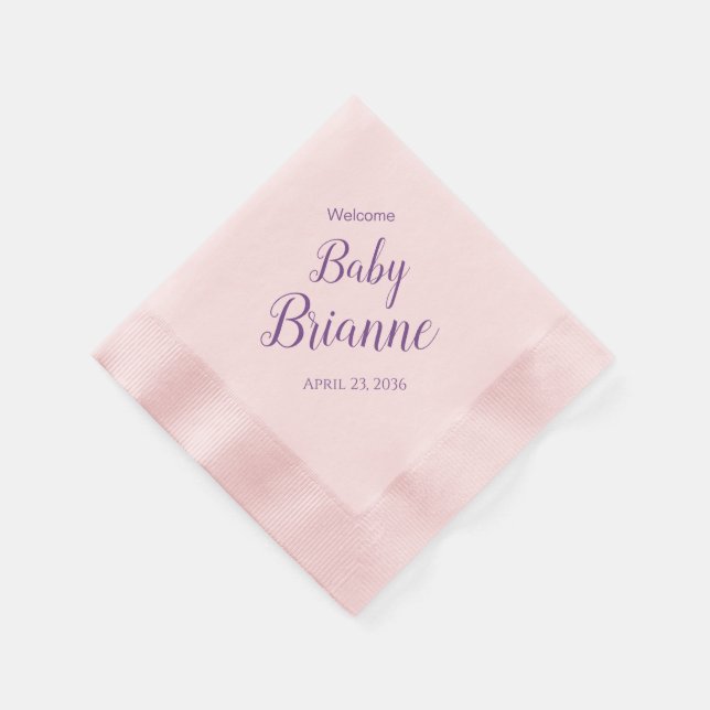Servilleta De Papel Bienvenido Baby Shower Fiesta Napkins Personalizad (Borde)