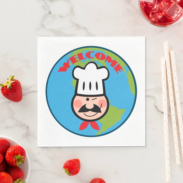 Servilleta De Papel Bienvenido Chef Cute Cartoon Cook (Subido por el creador)