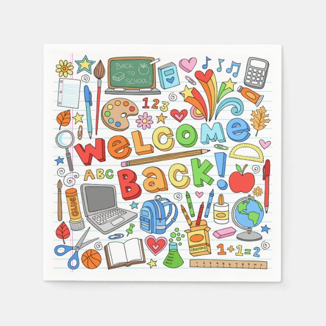 Servilleta De Papel Bienvenido De Nuevo A La Escuela (Anverso)