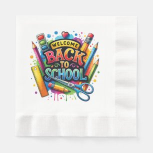 Servilleta De Papel Bienvenido de vuelta a la escuela, primer día de c