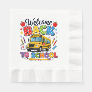 Servilleta De Papel Bienvenido de vuelta al autobús escolar Camisetas