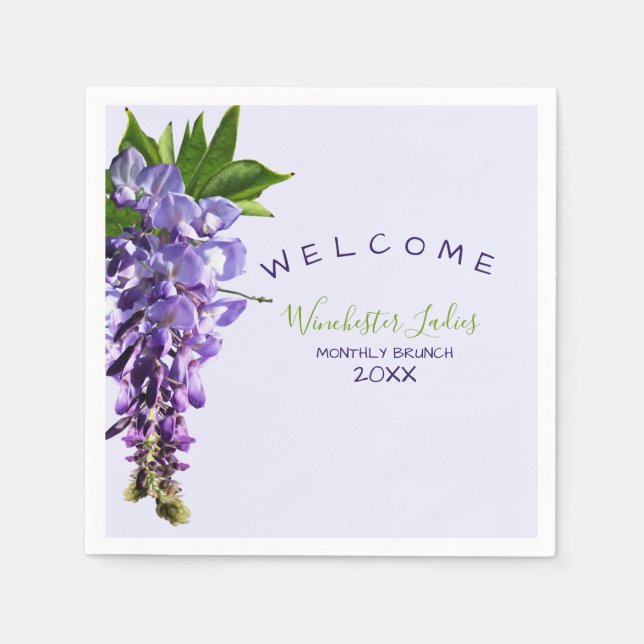 Servilleta De Papel Bienvenido Hermoso nombre personalizado de Wisteri (Anverso)