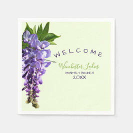 Servilleta De Papel Bienvenido Hermoso nombre personalizado de Wisteri