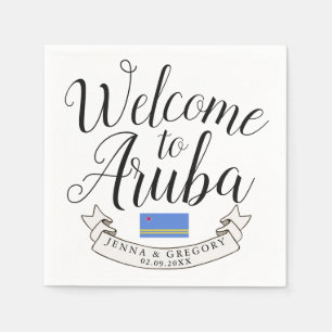 Servilleta De Papel Bienvenidos a Aruba   Personalizado de bodas de de