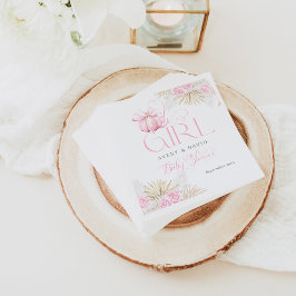 Servilleta De Papel Bienvenidos a Baby Shower Chica de calabaza rosa F