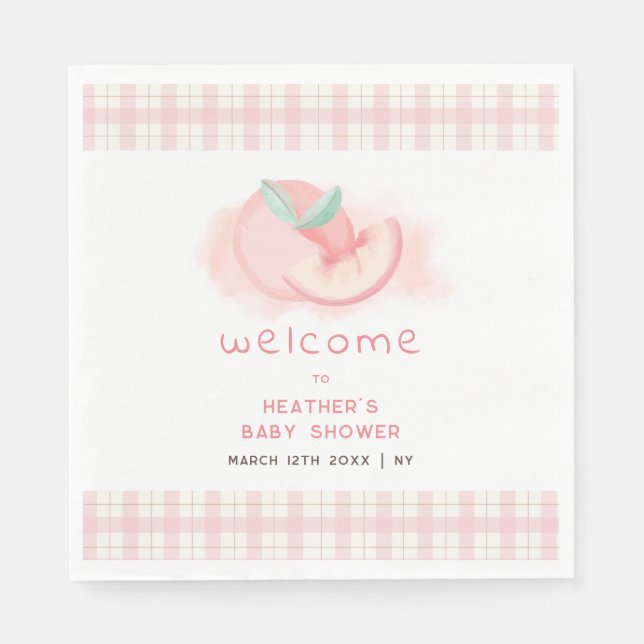 Servilleta De Papel Bienvenidos a Baby Shower Cute Sweet Pink (Anverso)