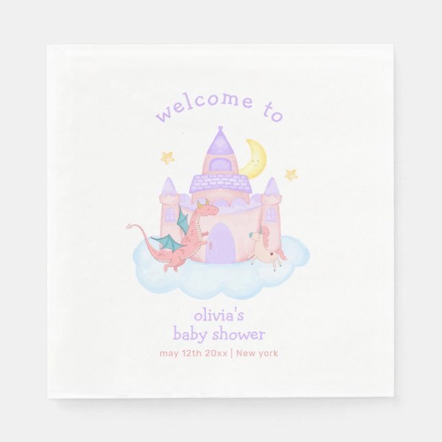 Servilleta De Papel Bienvenidos a Baby Shower de Cuestionate Dragon Un (Anverso)