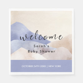 Servilleta De Papel Bienvenidos a Baby Shower Watercolor Mountain Mode