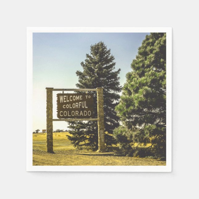Servilleta De Papel Bienvenidos a Colorful Colorado (Anverso)