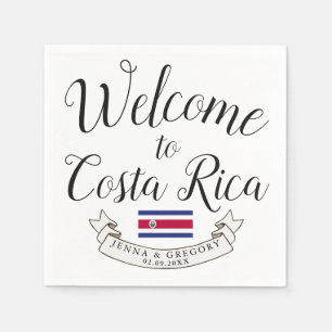 Servilleta De Papel Bienvenidos a Costa Rica   Boda de destino